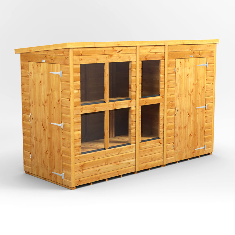 Fast Delivery Power Pent Potting Shed Combi With 4' Side Store