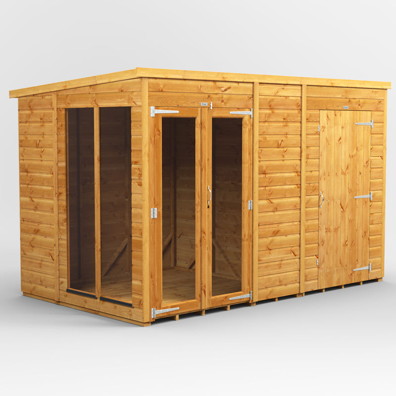 Fast Delivery Power Pent Summerhouse Combi With 4' Side Store