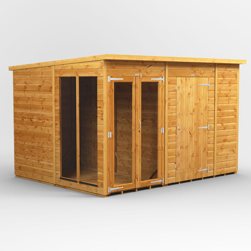 Fast Delivery Power Pent Summerhouse Combi With 6' Side Store