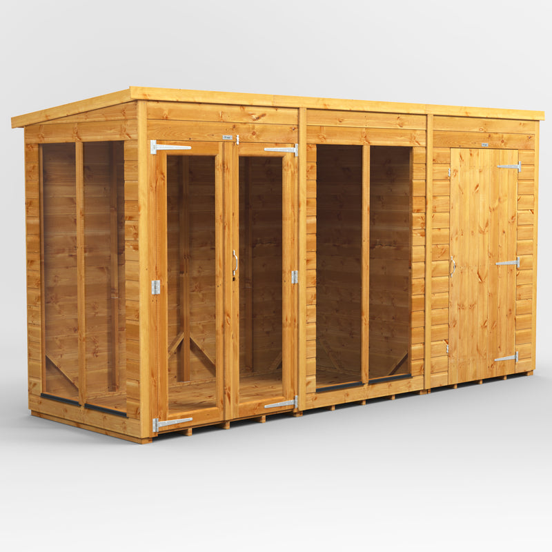 Fast Delivery Power Pent Summerhouse Combi With 4' Side Store