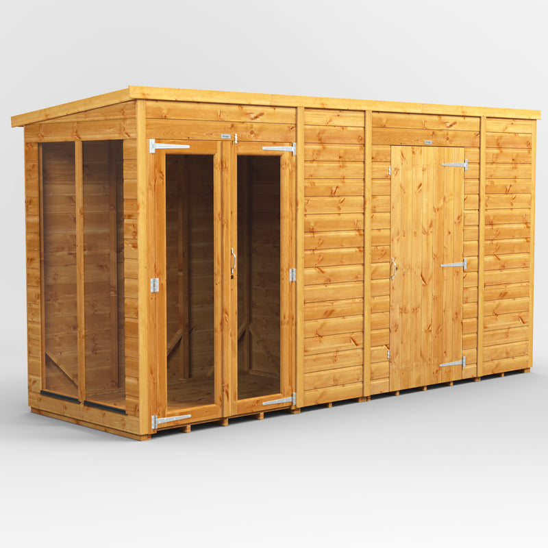 Fast Delivery Power Pent Summerhouse Combi With 6' Side Store