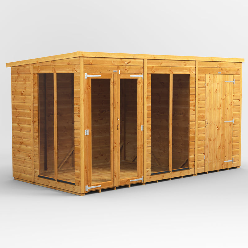 Fast Delivery Power Pent Summerhouse Combi With 4' Side Store