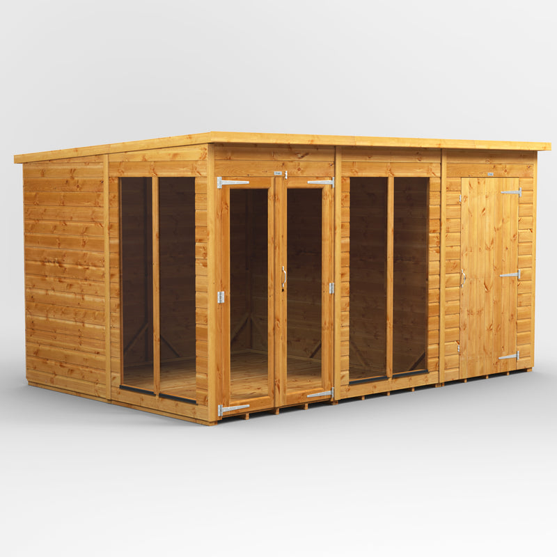 Fast Delivery Power Pent Summerhouse Combi With 4' Side Store