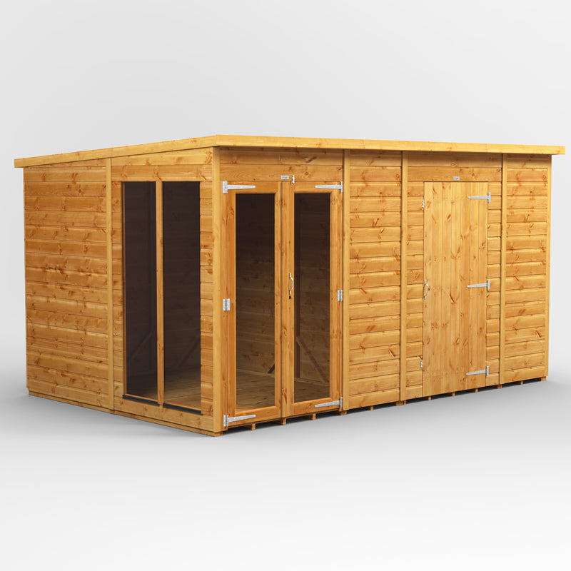 Fast Delivery Power Pent Summerhouse Combi With 6' Side Store