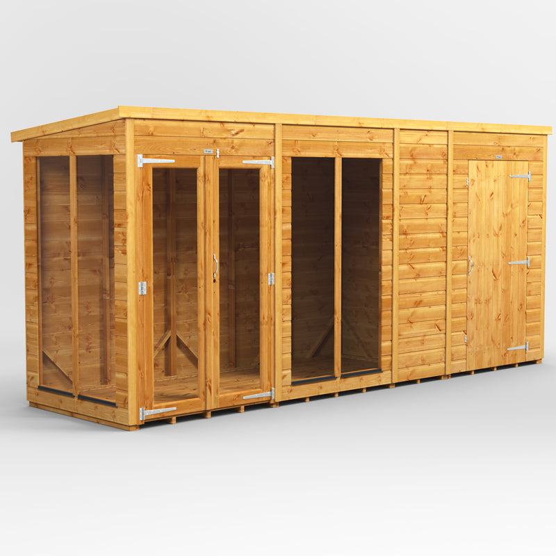 Fast Delivery Power Pent Summerhouse Combi With 4' Side Store
