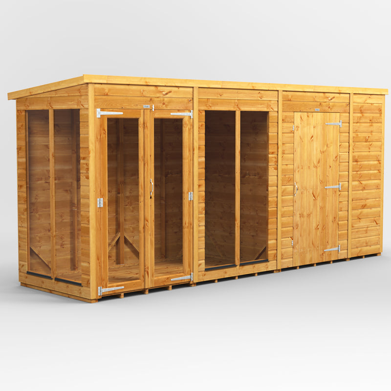Fast Delivery Power Pent Summerhouse Combi With 6' Side Store