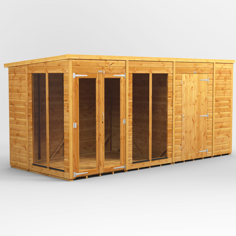 Fast Delivery Power Pent Summerhouse Combi With 6' Side Store