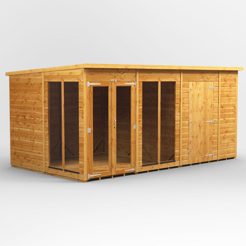 Fast Delivery Power Pent Summerhouse Combi With 6' Side Store
