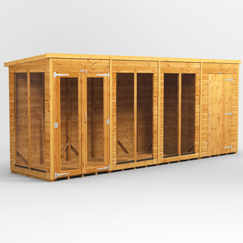 Fast Delivery Power Pent Summerhouse Combi With 4' Side Store