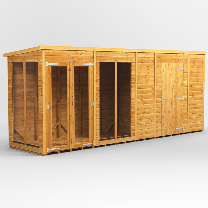 Fast Delivery Power Pent Summerhouse Combi With 6' Side Store