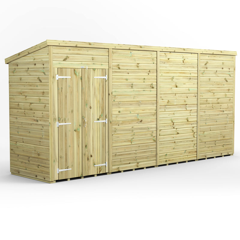 Extras | Double Door Option | Fast Delivery Power Premium Windowless Shiplap Pent Shed