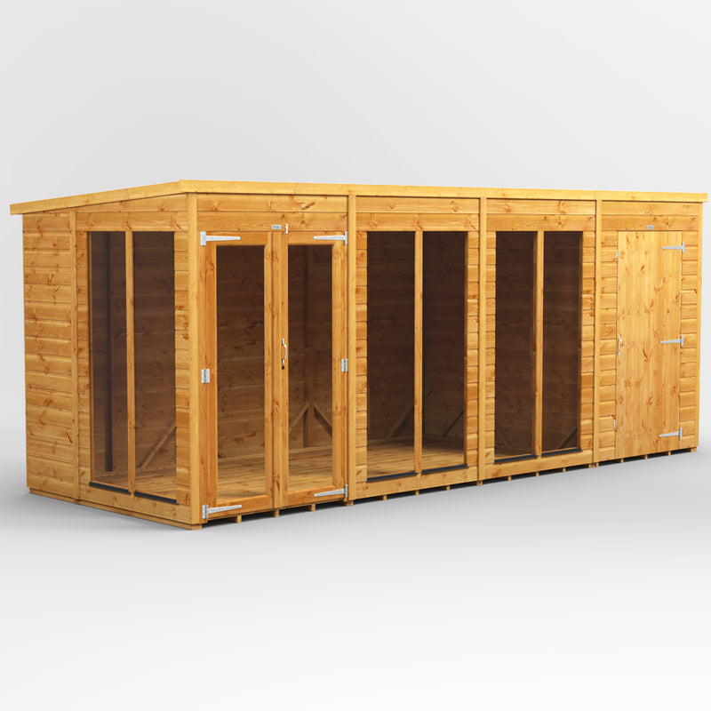 Fast Delivery Power Pent Summerhouse Combi With 4' Side Store