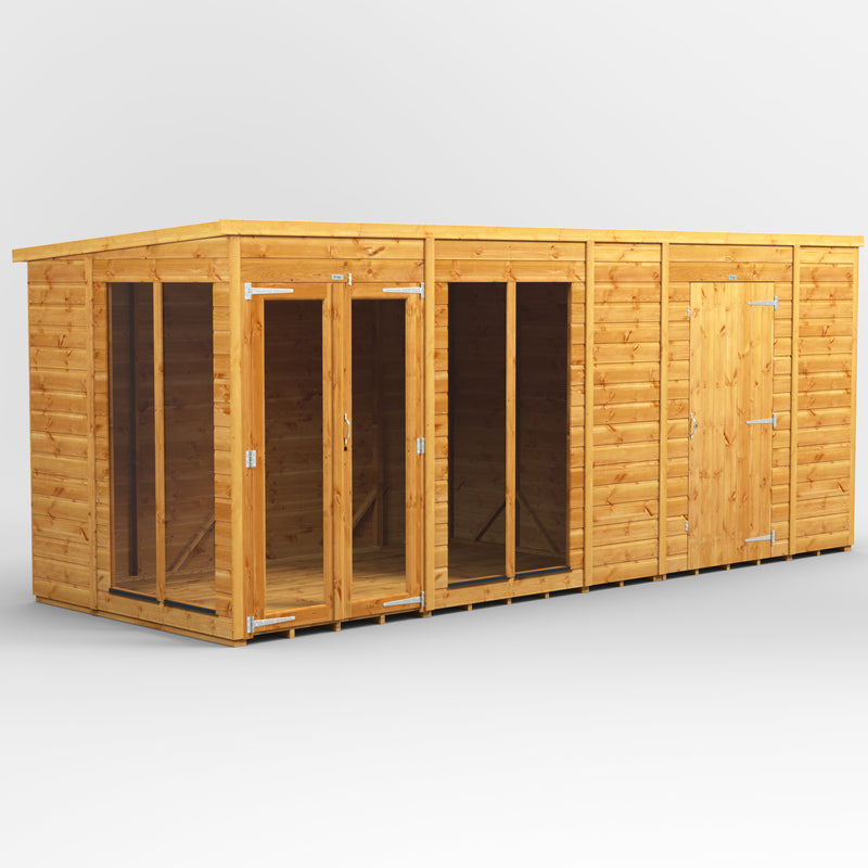 Fast Delivery Power Pent Summerhouse Combi With 6' Side Store