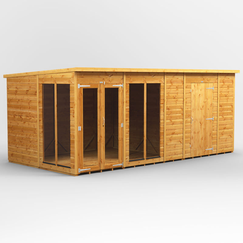 Fast Delivery Power Pent Summerhouse Combi With 6' Side Store