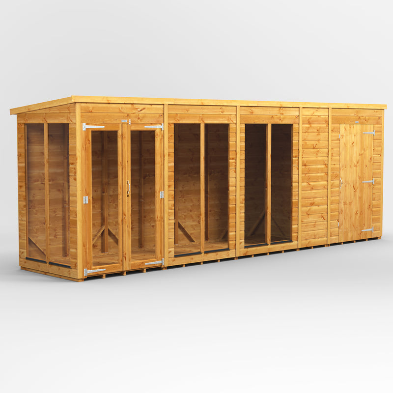 Fast Delivery Power Pent Summerhouse Combi With 4' Side Store