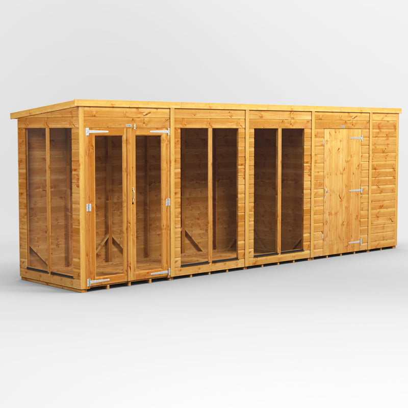 Fast Delivery Power Pent Summerhouse Combi With 6' Side Store