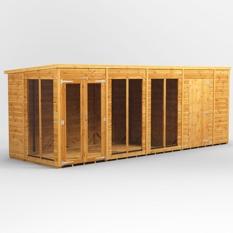Fast Delivery Power Pent Summerhouse Combi With 6' Side Store