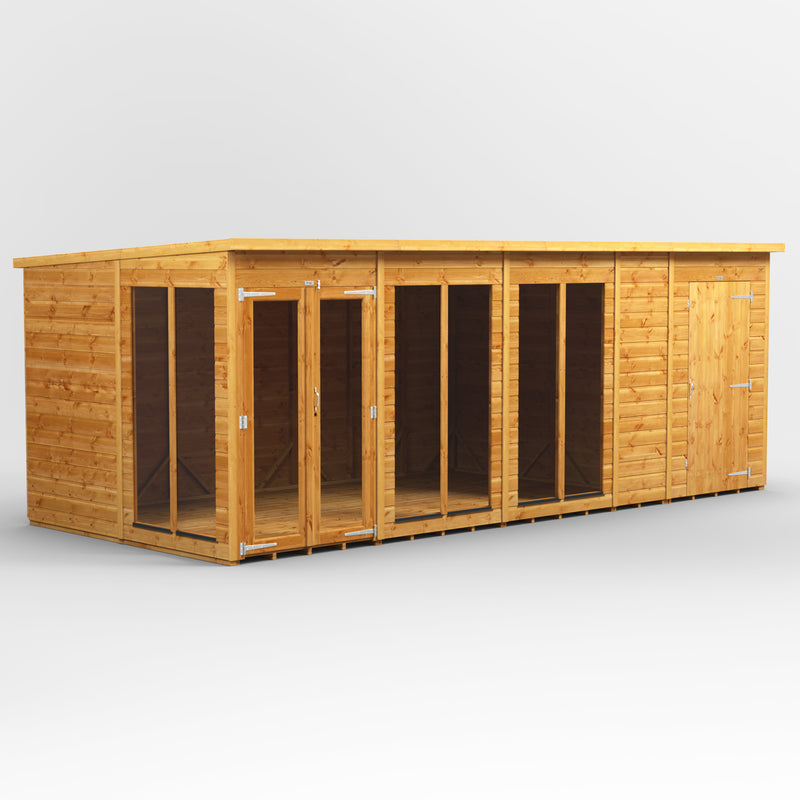 Fast Delivery Power Pent Summerhouse Combi With 4' Side Store