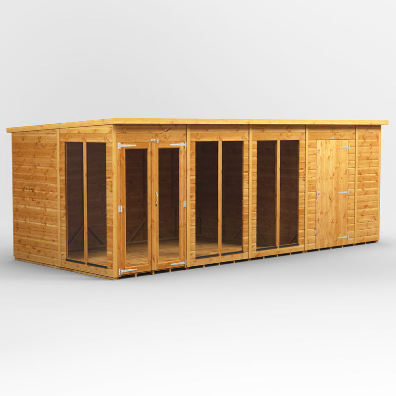 Fast Delivery Power Pent Summerhouse Combi With 6' Side Store