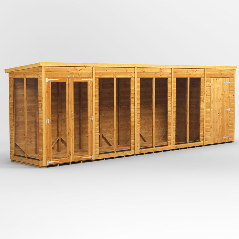 Fast Delivery Power Pent Summerhouse Combi With 4' Side Store
