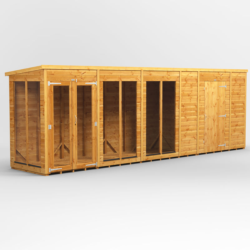 Fast Delivery Power Pent Summerhouse Combi With 6' Side Store
