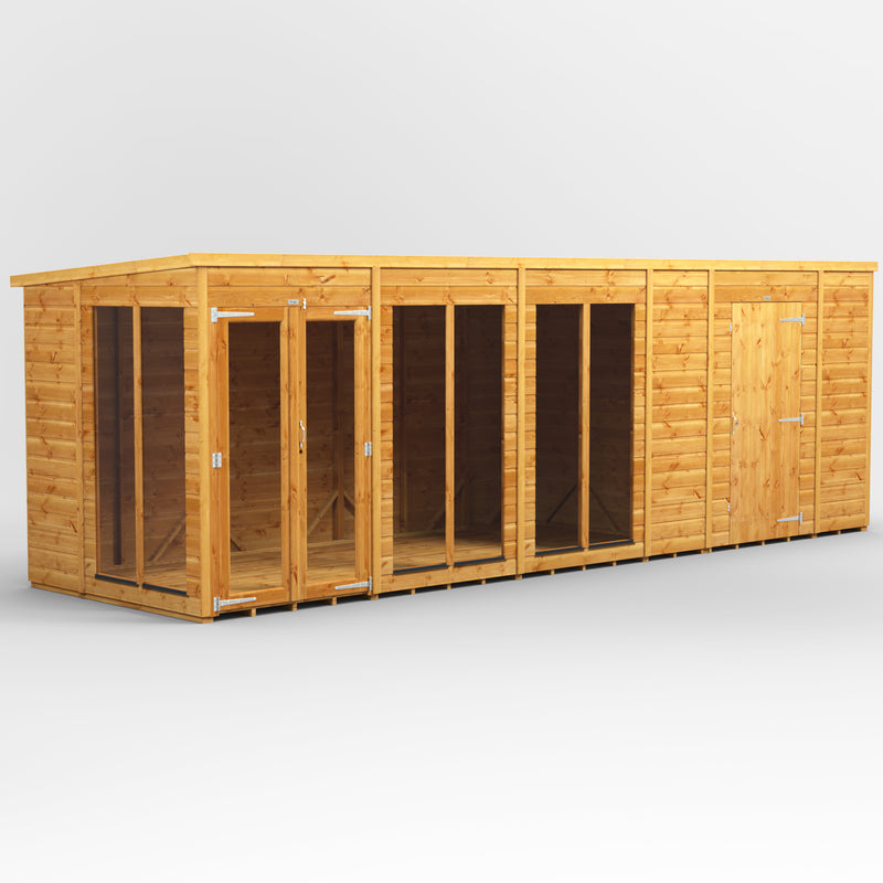 Fast Delivery Power Pent Summerhouse Combi With 6' Side Store