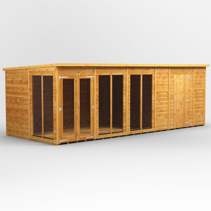 Fast Delivery Power Pent Summerhouse Combi With 6' Side Store