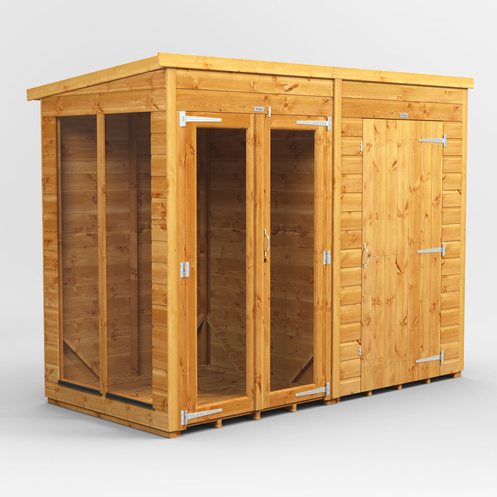 Fast Delivery Power Pent Summerhouse Combi With 4' Side Store