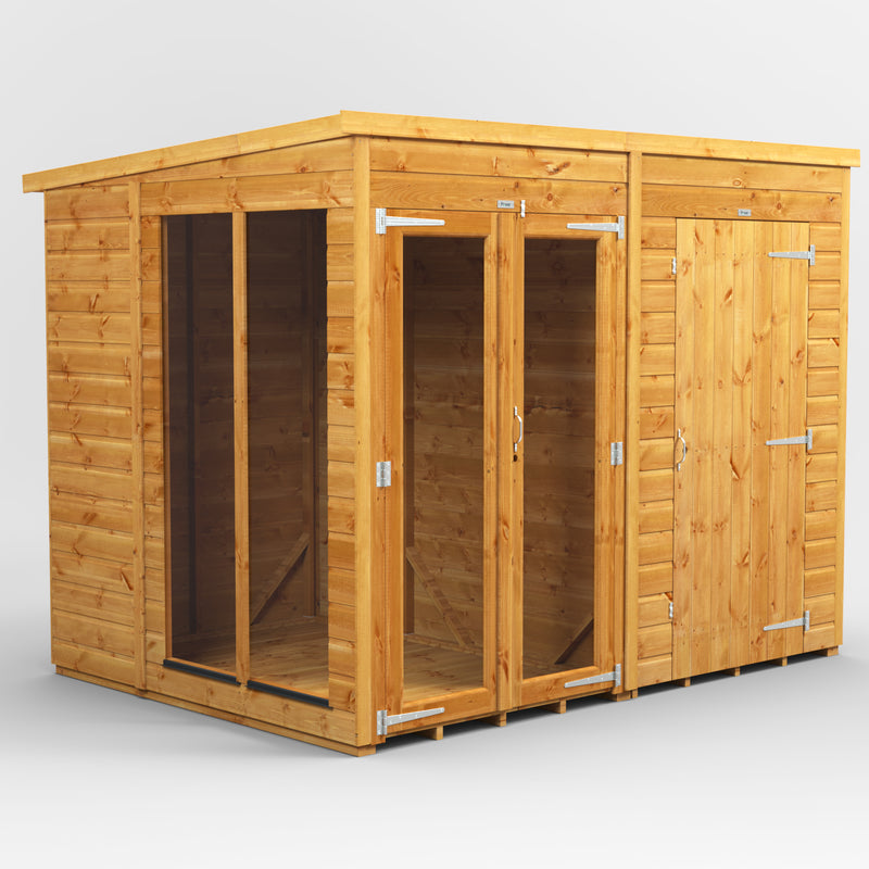 Fast Delivery Power Pent Summerhouse Combi With 4' Side Store