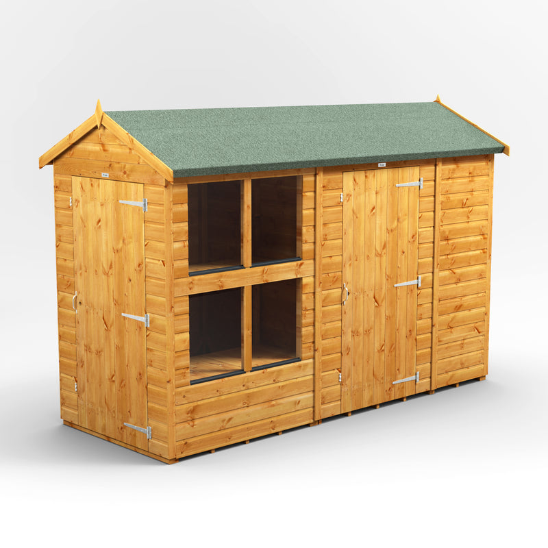 Fast Delivery Power Apex Potting Shed Combi With 6' Side Store