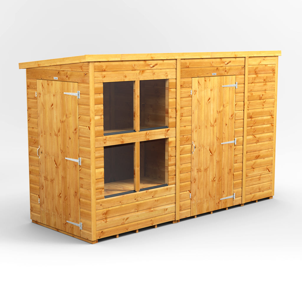 Fast Delivery Power Pent Potting Shed Combi With 6' Side Store