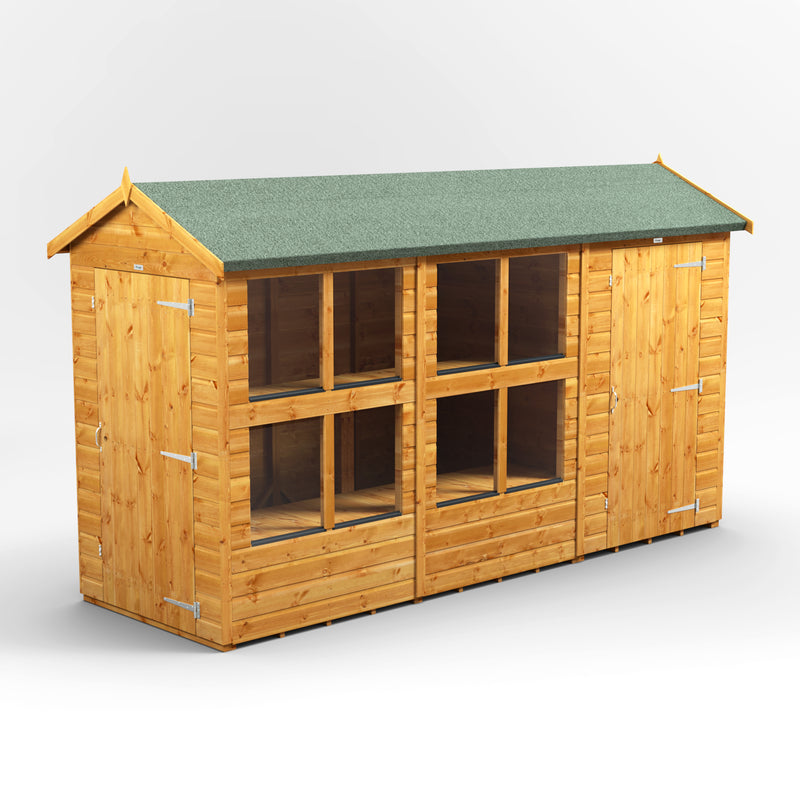 Fast Delivery Power Apex Potting Shed Combi With 4' Side Store