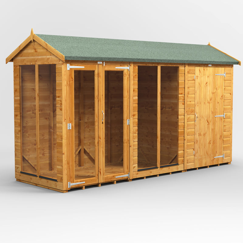 Fast Delivery Power Apex Summerhouse Combi With 4' Side Store