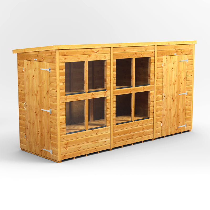 Fast Delivery Power Pent Potting Shed Combi With 4' Side Store