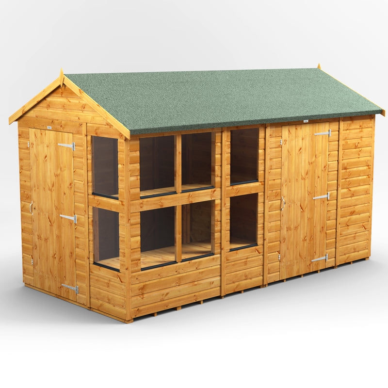Fast Delivery Power Apex Potting Shed Combi With 6' Side Store