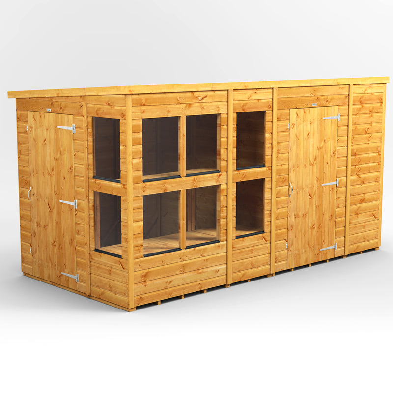 Fast Delivery Power Pent Potting Shed Combi With 6' Side Store