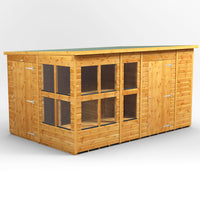 Fast Delivery Power Pent Potting Shed Combi With 6' Side Store