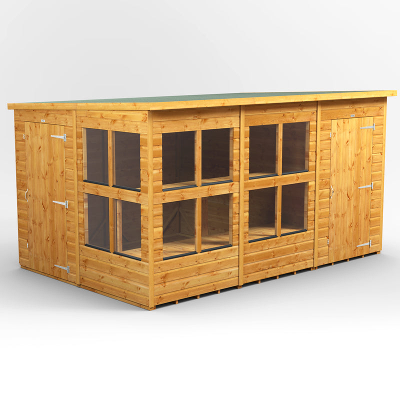 Fast Delivery Power Pent Potting Shed Combi With 4' Side Store