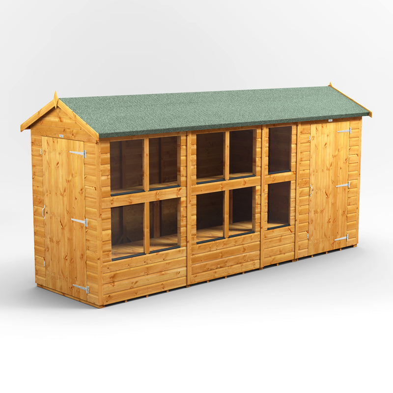 Fast Delivery Power Apex Potting Shed Combi With 4' Side Store