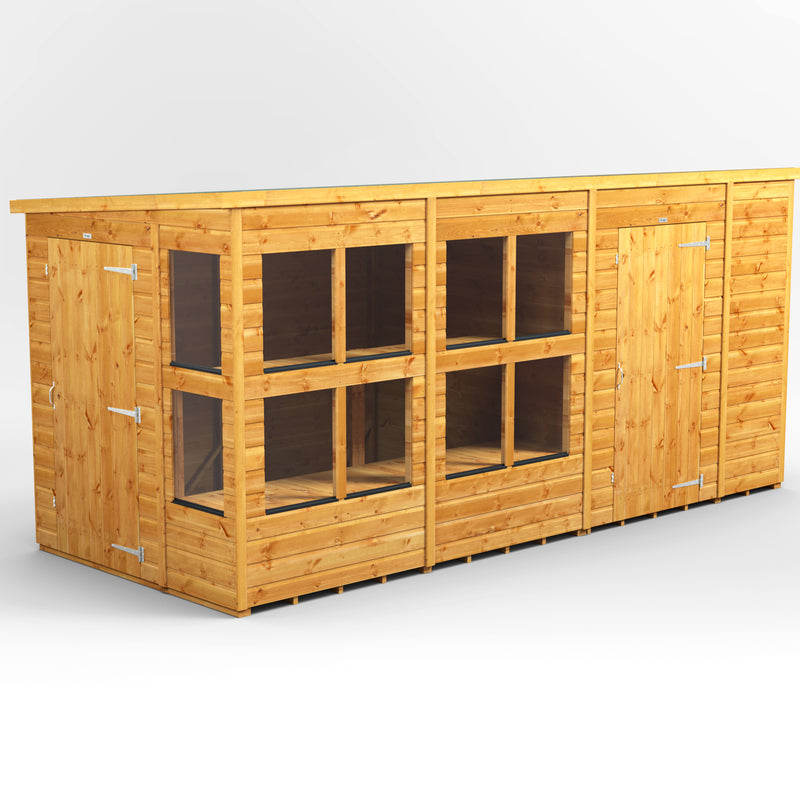 Fast Delivery Power Pent Potting Shed Combi With 6' Side Store