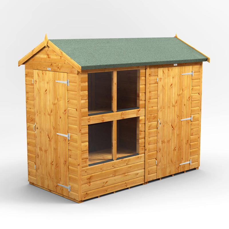 Fast Delivery Power Apex Potting Shed Combi With 4' Side Store