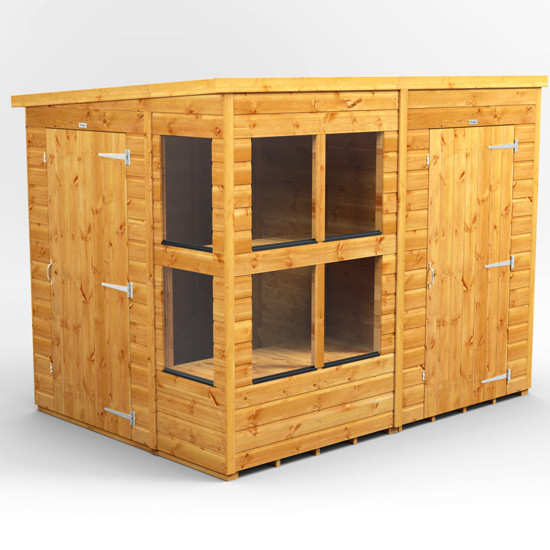 Fast Delivery Power Pent Potting Shed Combi With 4' Side Store