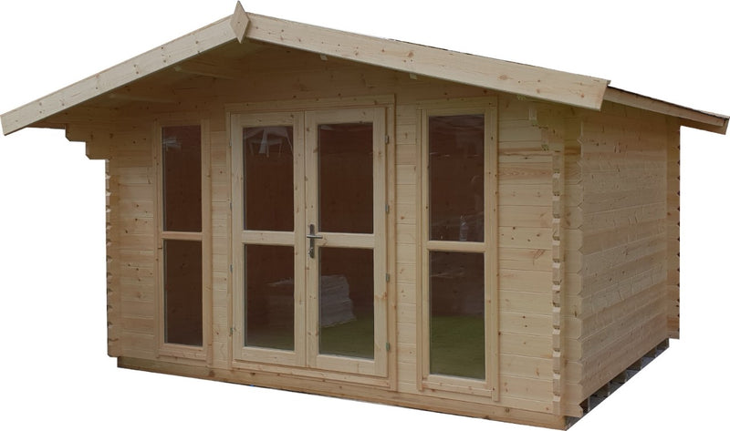 Astwood Apex Full Front 44mm, Wooden Garden Log Cabin (Price Includes Installation)